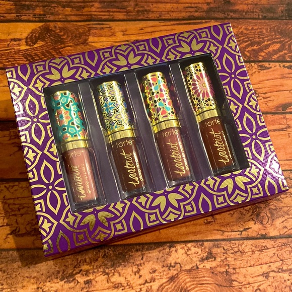 Tarte Tarteist Glossy Lip Paint Gift Set 4 Mini Tubes Gold Foil - Picture 1 of 4